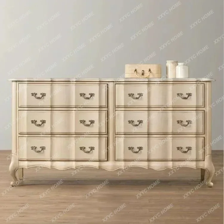 L country solid wood old six-chest cabinet foyer modern simple dresser bedroom side cabinet