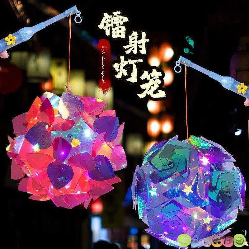 

Детские фонарики в форме бриллианта, светящиеся пластиковые светильники, DIY-фонари с лазерной подсветкой, товары для праздников и фестивалей