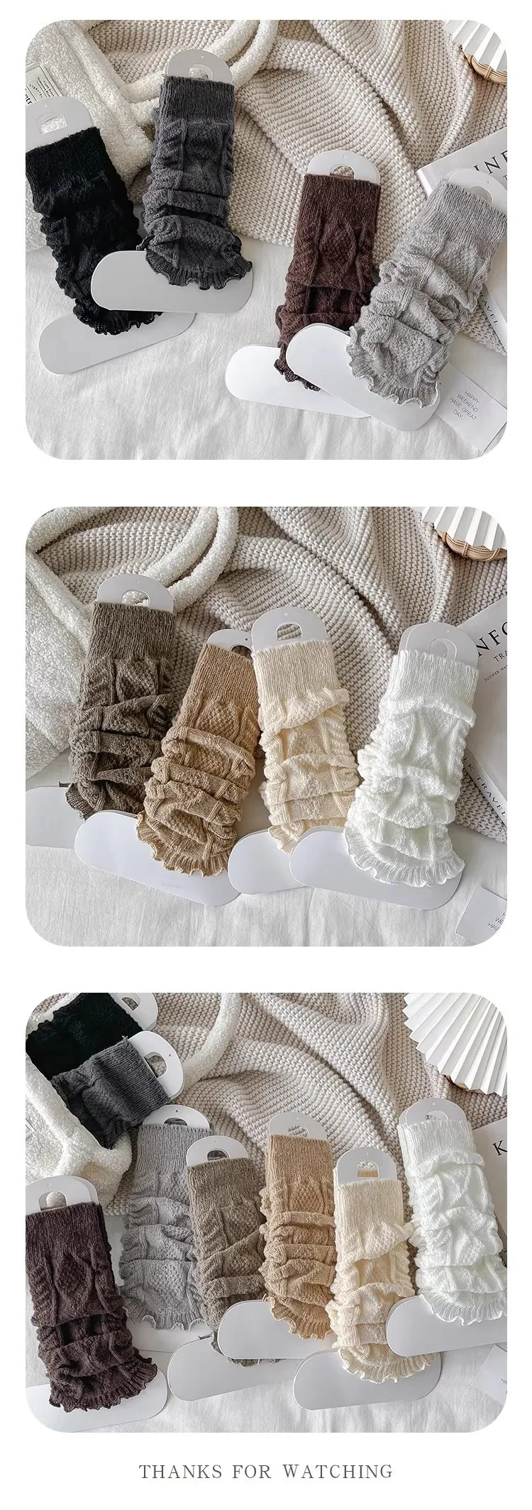 Y2k Boot Cuffs Cover Knitted Knee Sleeves for Women Winter Warm Foot Cover Long Socks Leg Warmers Solid Lolita Crochet Heap Sock