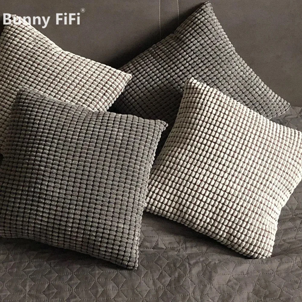 Soft Corduroy Corn Grain Home Decorative Cushion Cover 40/45/50/55/60cm Solid Color Throw Pillow Case For Bedroom Sofa Chair Car