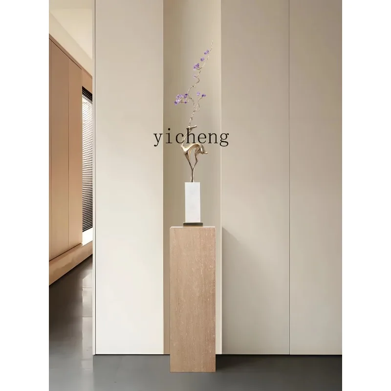 BJ-15   Brass Amethyst Ornament Living Room Entrance Niche Display Floor Slim Tall Ornament