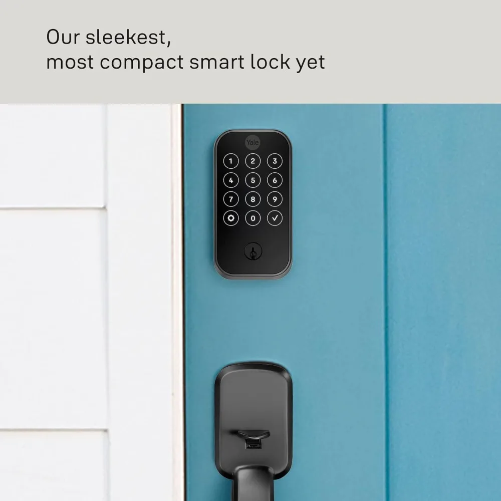 Assure Lock 2 Touchscreen with Wi-Fi and Ridgefield Handle in Black Suede