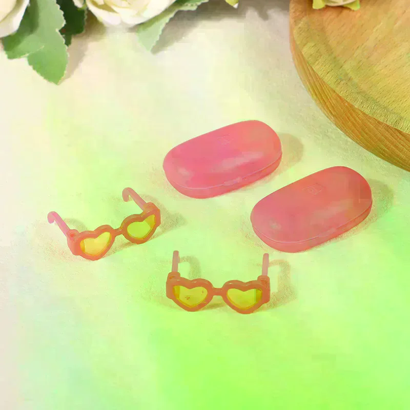 Dollhouse Mini With Glasses Case Doll Glasses Bulk Toys Drip Glue Mobile Phone Case