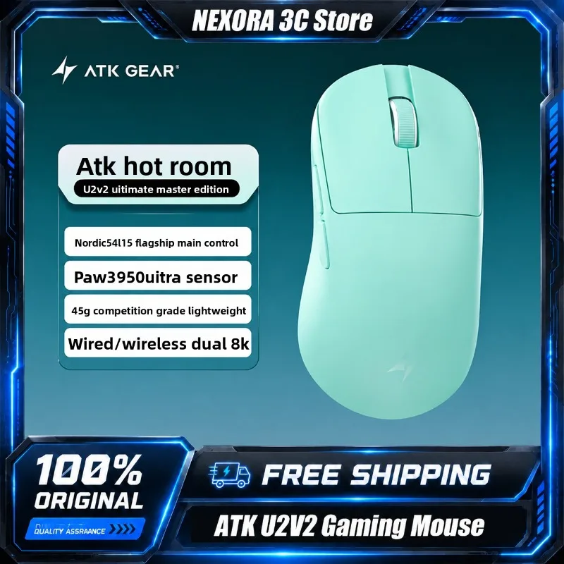ATK Blazing Sky U2V2 Master Wireless Gaming Mouse PAW3950 Ultra Sensor Native 8KHz Polling Rate Ultra-lightweight E-Sports Mouse