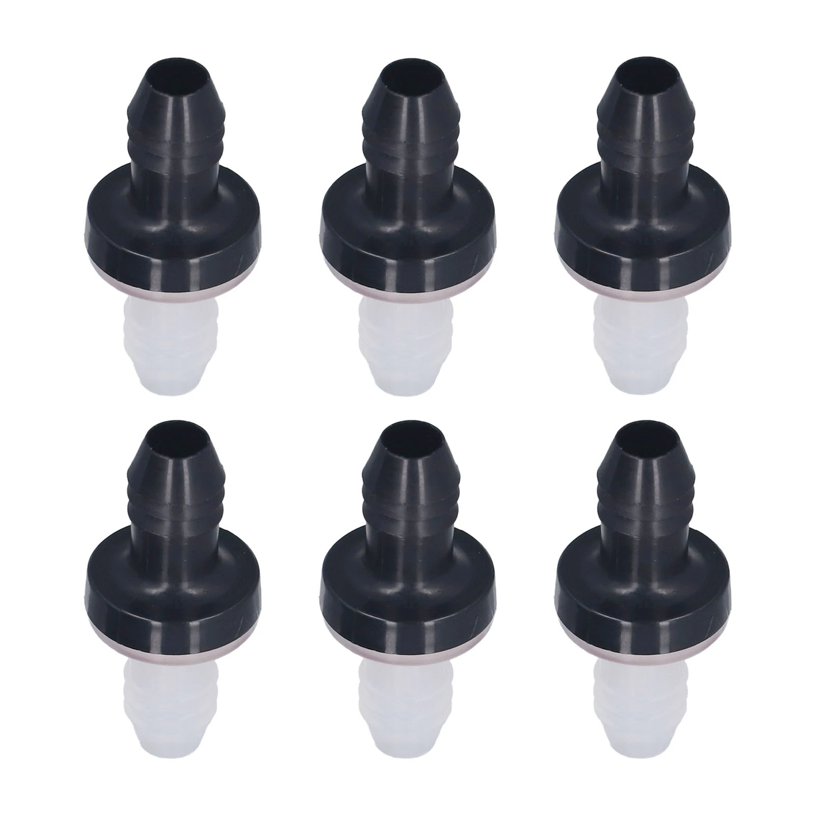 6Pcs Check Valve Plastic Non Return 1 Way Inline Valve for Liquid and Gas 3/8inch 10MM Interface Diameter CDPS6 PP Shell