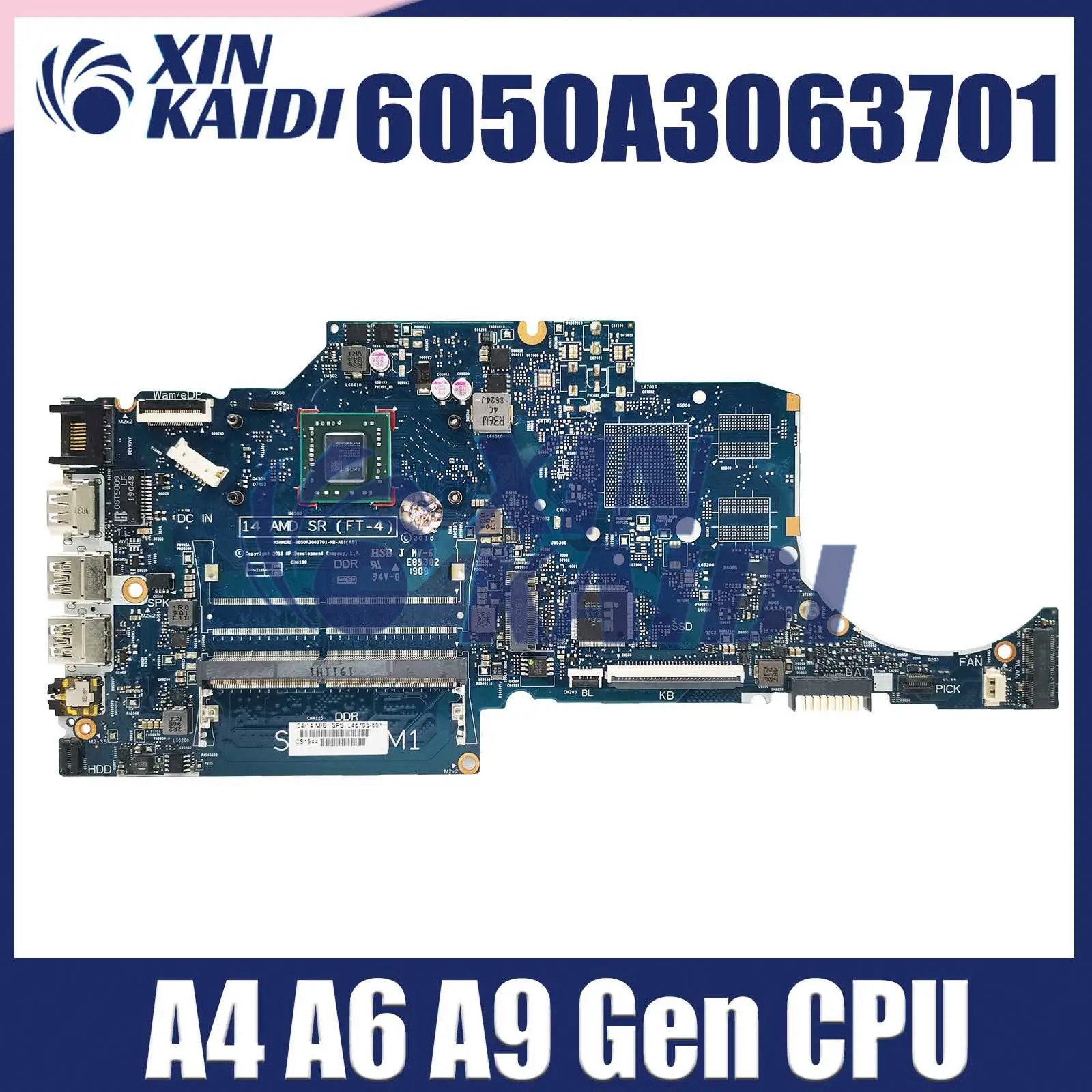 Laptop-Mainboard für HP 14-dk 14s-dk 245-g8 L46705-601 6050 a3063701 am9425 Notebook-Motherboard a4 a6 a9 CPU 100% getestet