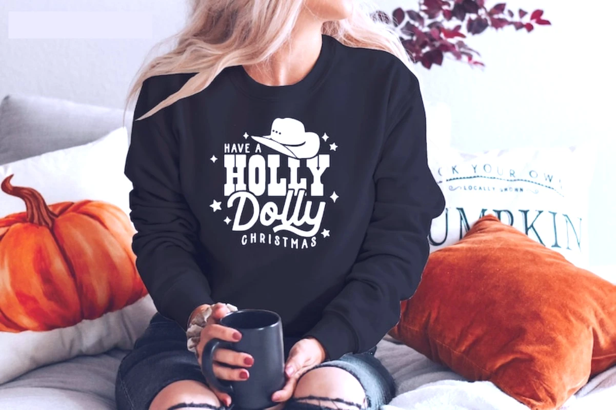 لديك هولي دوللي عيد الميلاد النساء الملابس الجرافيك البلوز هوديي دوللي بارتون قميص البلد عيد الميلاد البلوز الملابس الترويجية #6