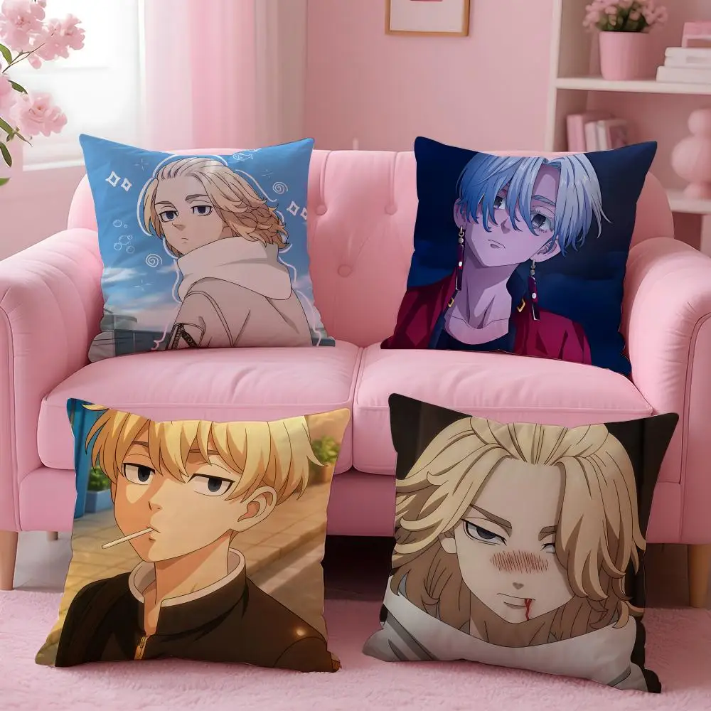 Anime Tokyo Revengers Cushion Cover Comfortable Reversible Pillow Cover Ideal for Car Sofa Bedroom & Beyond
