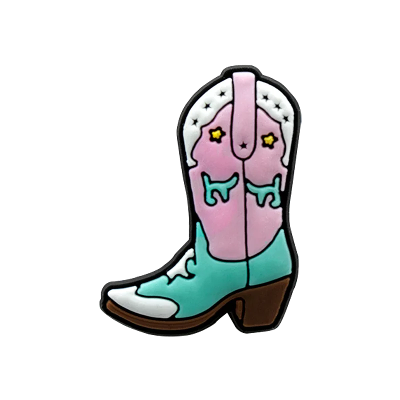 11/12 Stück PVC Western Style Cowboy Schuh Charms Cowgirl Schuhe Dekorationen Pins für Jungen Mädchen Geschenk Sandalen Zubehör Clog Schnalle – Detail 2