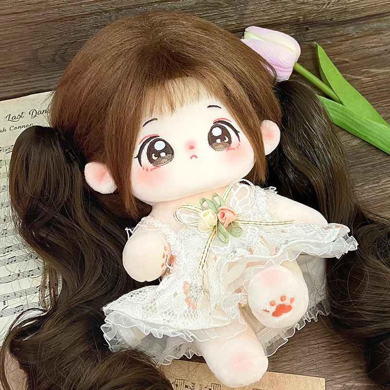 20cm Cotton Doll Sweet Girl Plush Stuffed Toys Soft Baby Idol Dolls Customization Fans Collections Gift