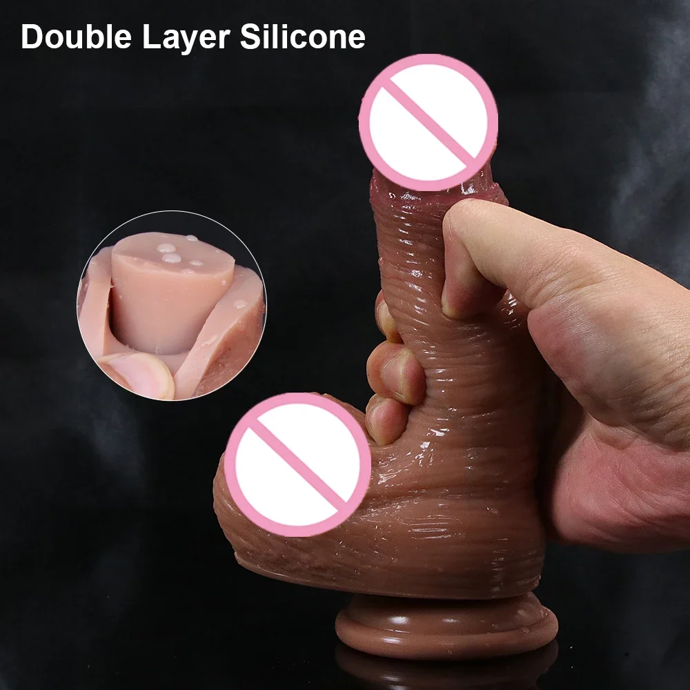 Skin Feeling Huge Realistic Dildo Silicone Penis Soft And Flexible With Suction Cup For Women Masturbation Lesbain Anal Sex Toy