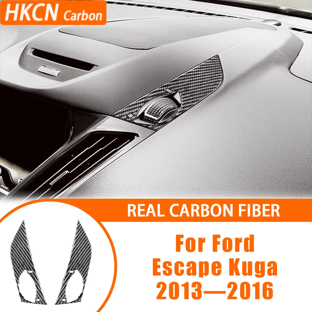 

For Ford Escape Kuga 2013—2016 Car Accessoreis Carbon Fiber Center Console Upper Sides Panel Decals Interior Cover Trim Sticker