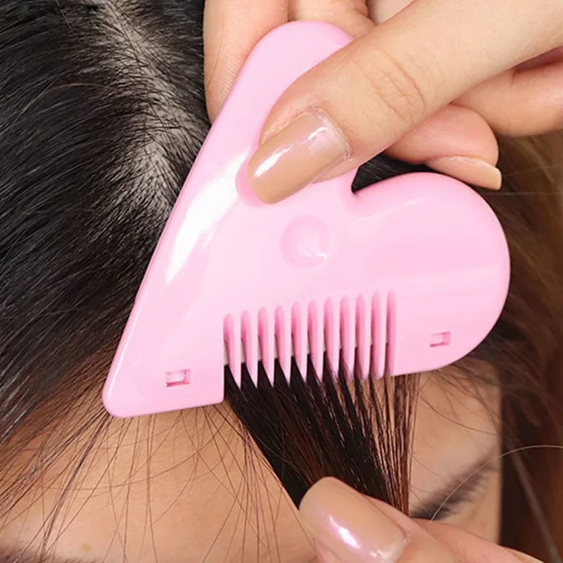 Pink Mini Hair Trimmer Love Heart Shape Hair Cutting Comb Manual Hair Cutting Combs Double-edged Shavers with Combs для волосся