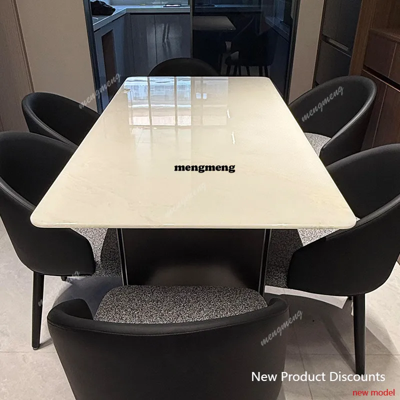 

Обеденный стол C6601 из итальянского натурального мрамора прямоугольной формы, роскошный каменный обеденный стол и стулья