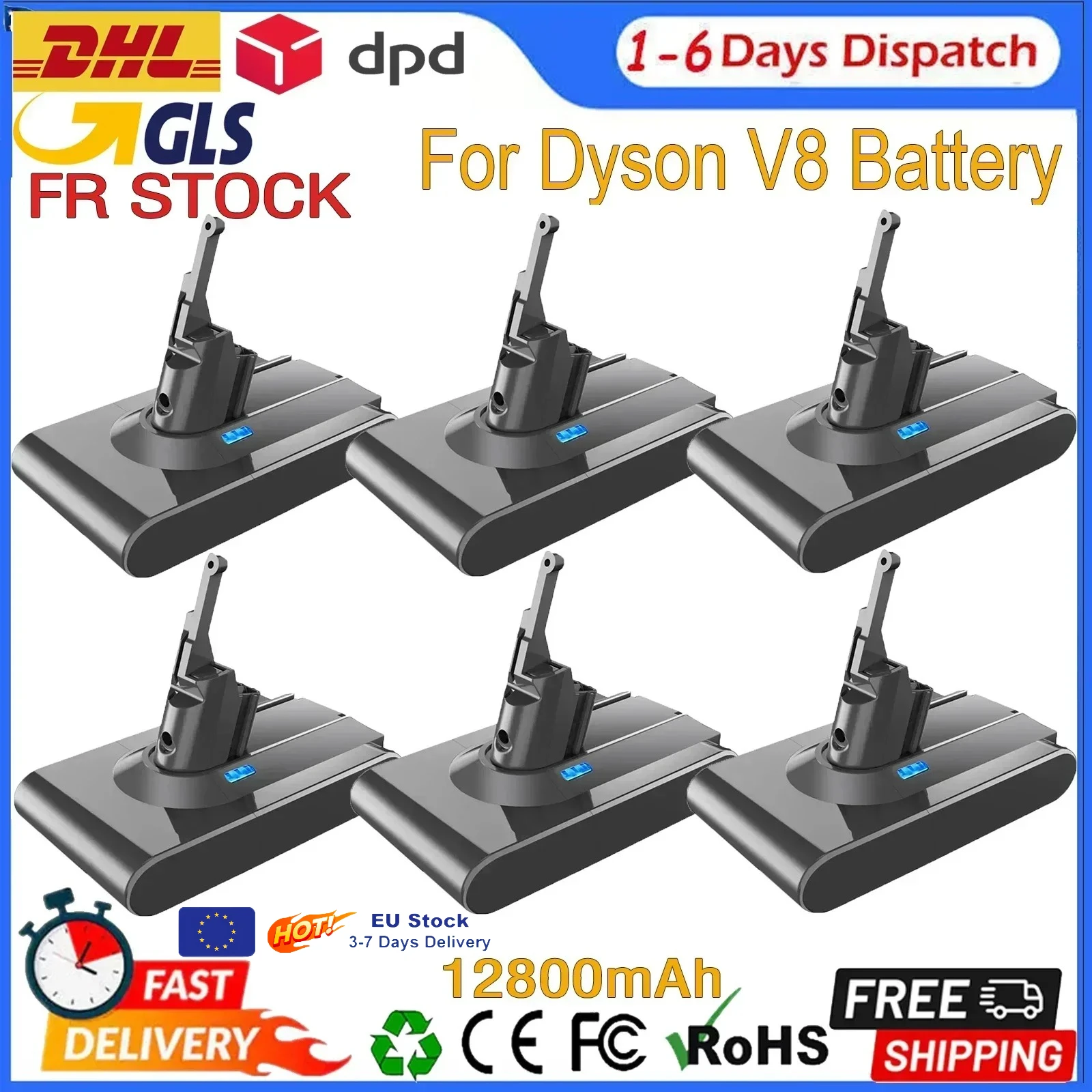 Для Dyson V8 12800 мАч аккумулятор 18650 сменный аккумулятор для Dyson V8 Absolute V8 Animal SV10 ручной пылесос