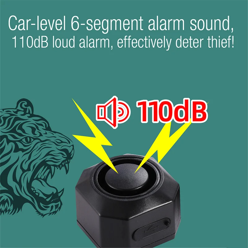 Wireless Waterproof Bike Vibration Alarm USB Charging  Remote Control Motorcycle Electric Bicycle Security Burglar Alarm