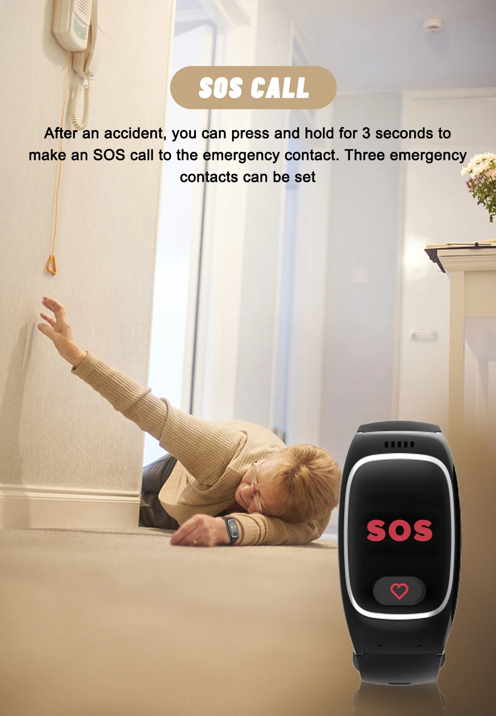 For  SOS Calling Watches NL16 For Elderly Fall Alarm 4G Sim GPS WIFI LBS Tracking Medical Emergency Heatlth Smartwatch