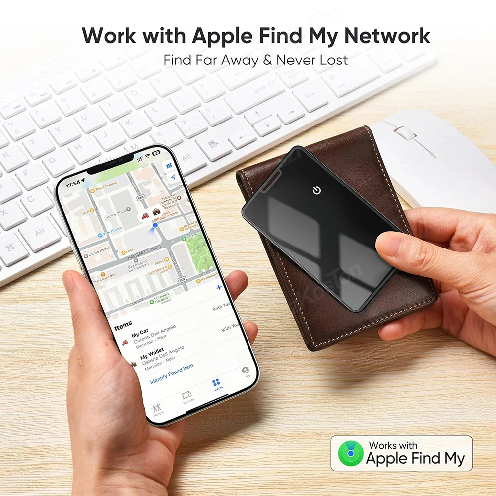 Smart Track Card Locatie Draadloos opladen Trackingapparaat Portemonnee Telefoonzoeker Werkt met Apple Find My Item Wallet Tracker Tag