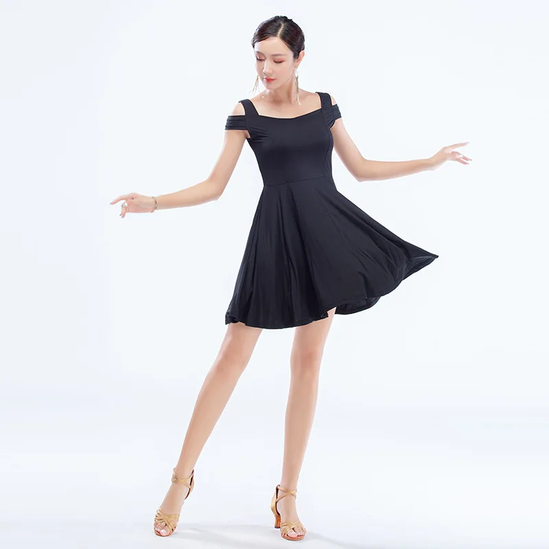 Issuing Latin dance costumes for adult women, summer new dance skirts, short sleeved dresses, dance performance training clothes