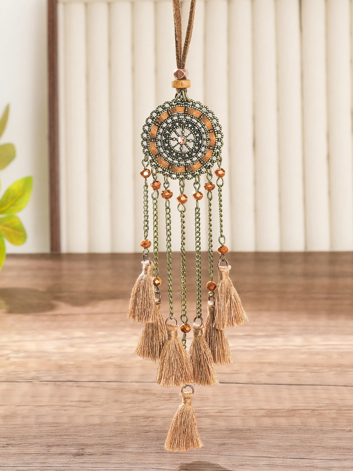 Vintage Ethnic Style Long Women\'s Necklace Metal Chain Wheel Tassel Necklace Women\'s Daily Vacation Can Wear Gift