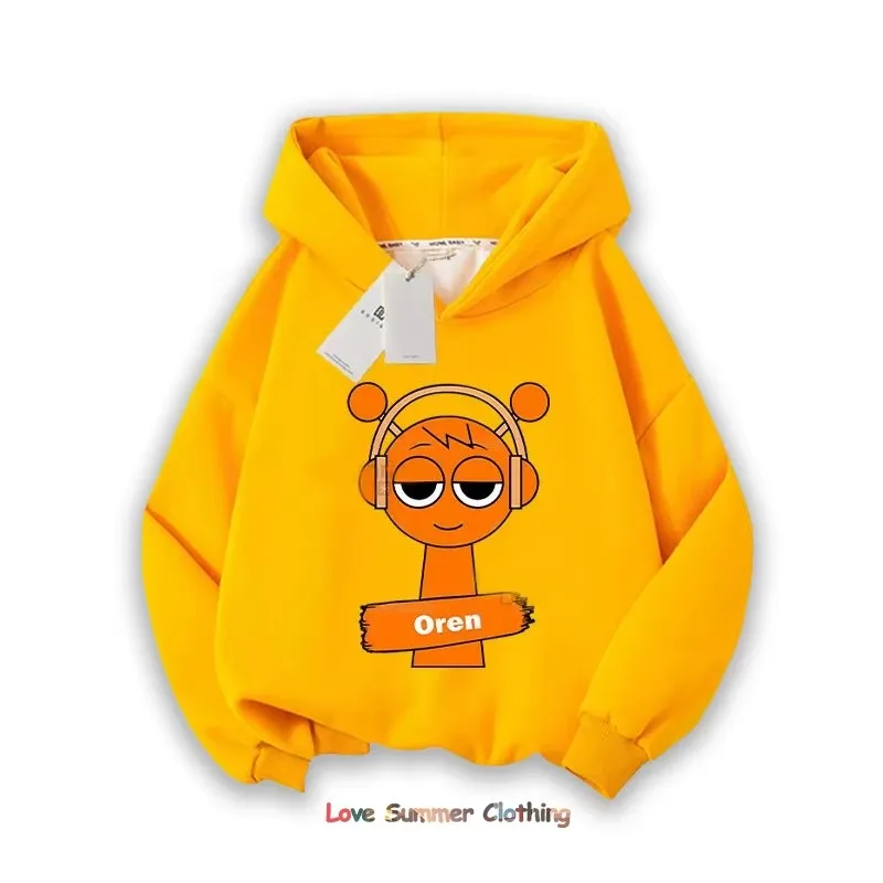 Sprunki Dicker Kapuzenpullover für Kinder, Anime-Cartoon-Mode-Sweatshirt, für Jungen und Mädchen, Herbst-Winter, Hip-Hop-Kapuzenpullover, Kinderkleidung – Detail 7