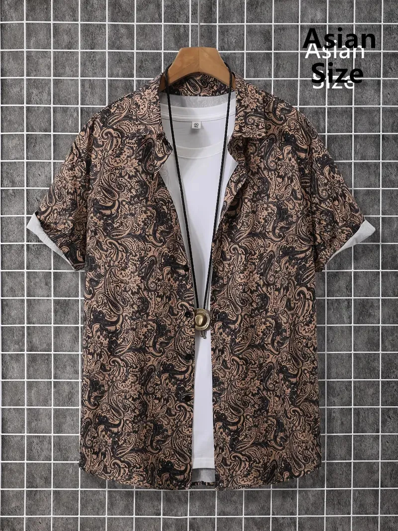 Summer Men's Social Casual Hawaiian Floral Short Sleeve Man Shirt Vintage Flower Pattern Beach Harajuku Fashion Africa Clothing