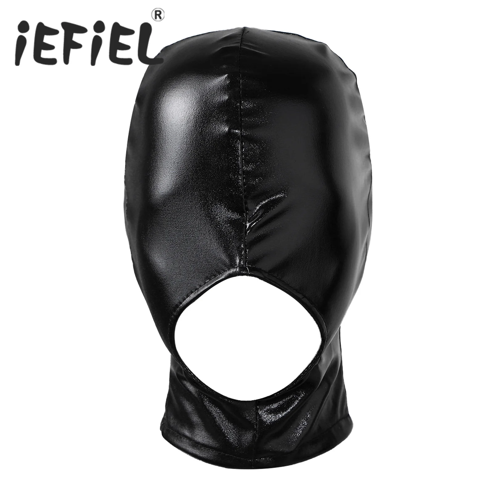 Unisex Adults Latex Face Mask Womens Mens Open Mouth Head Cover Full Face Mask Hood Mask Headgear Sexy Cosplay Role Play Costume