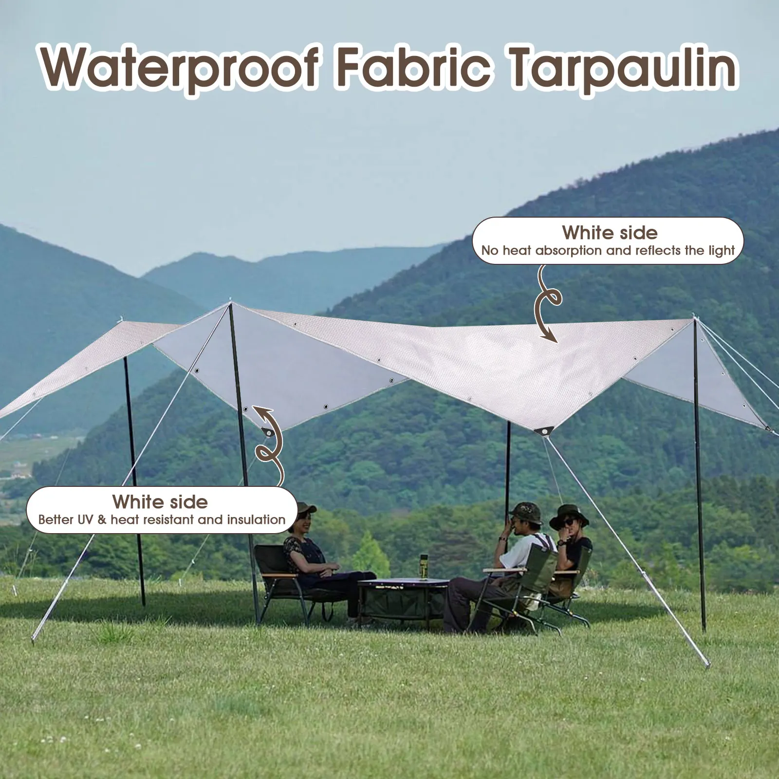 Wodoodporna plandeka z oczkami 180 g/m2 Plandeka ochronna PE Odporna na rozdarcie pokrywa do mebli ogrodowych Basen Drewno Łódź samochodowa