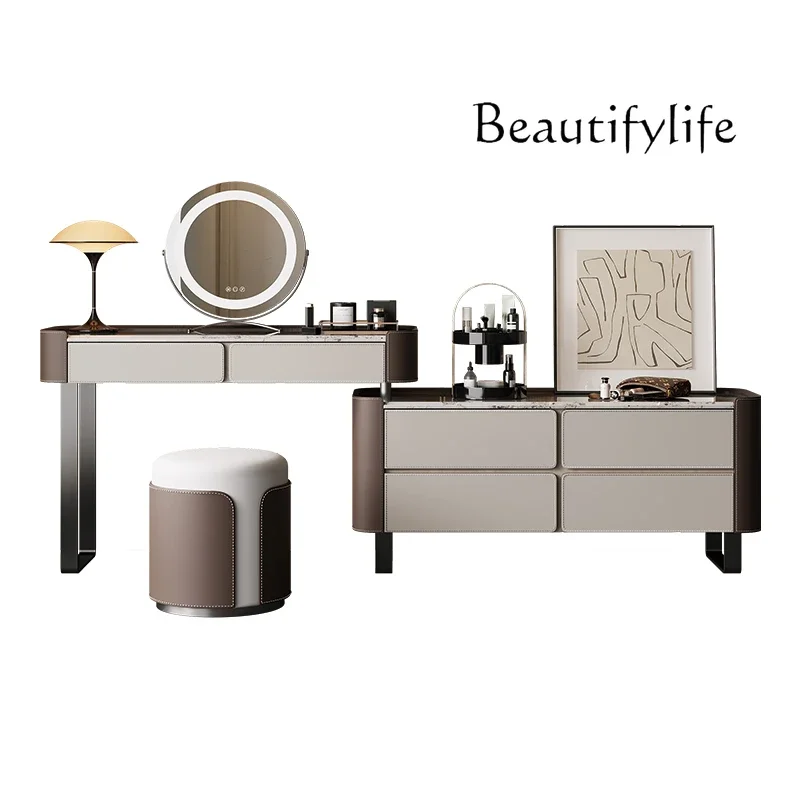 

Simple Italian minimalist dresser chest combination modern minimalist bedroom dressing table bedside storage cabinet solid wood