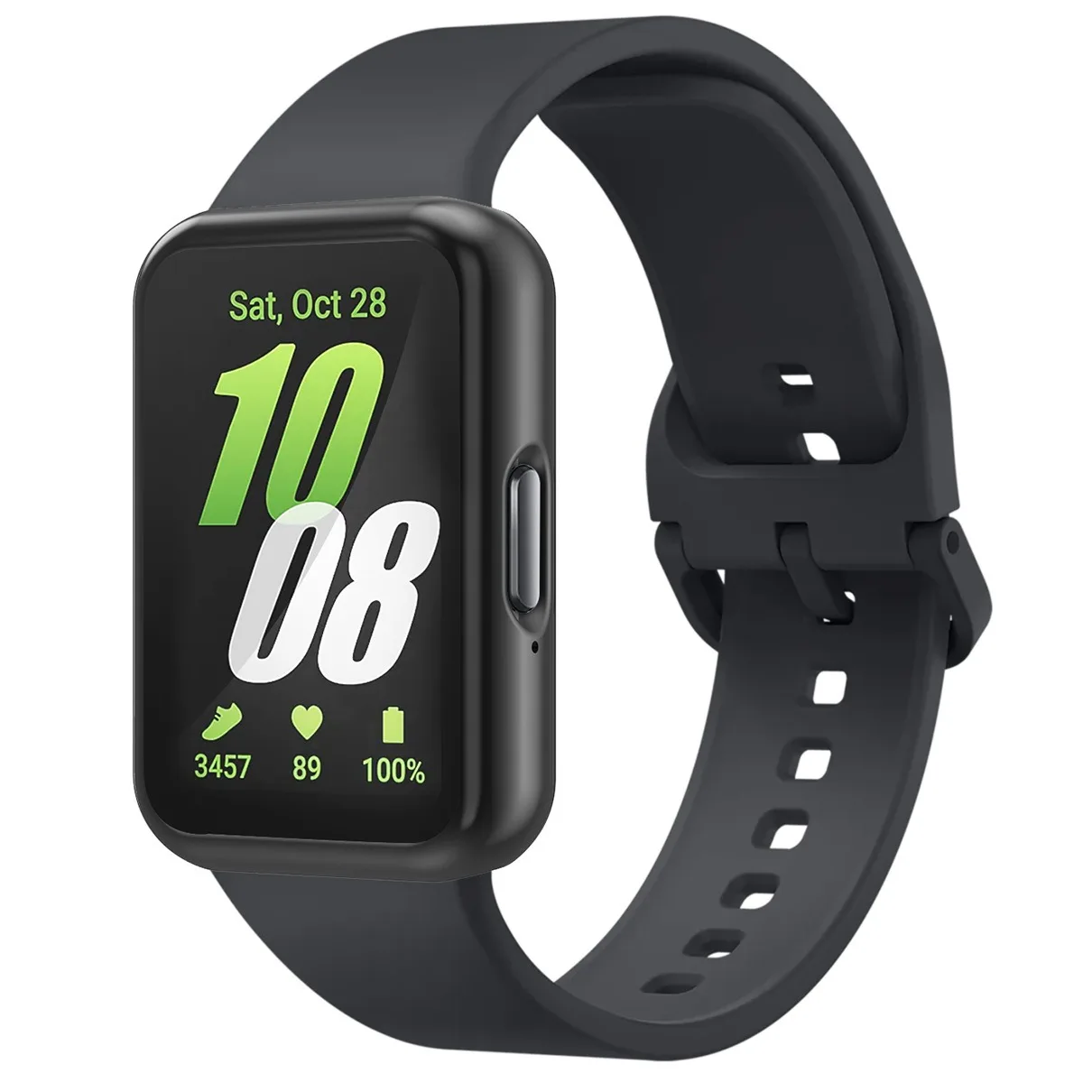 Zachte hoes + siliconen band voor Samsung Galaxy Fit 3 Officiële bandarmbandkit Correa voor Galaxy Fit3 Beschermende schaalaccessoires