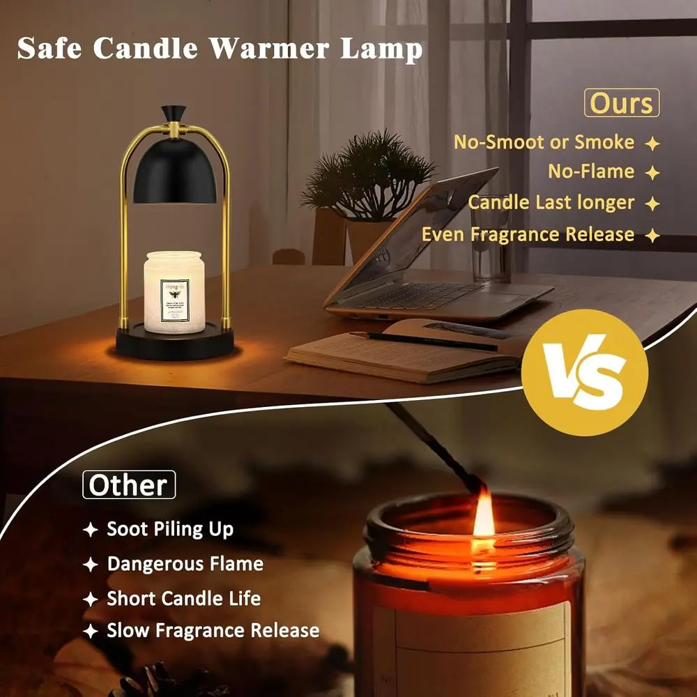 Candle Warmer Lamp with Timer & Dimmable, Cozy Birthday Gift for Women Mom, Home Decor Housewarming Gift Wax Melt Warmer or Jar view 6