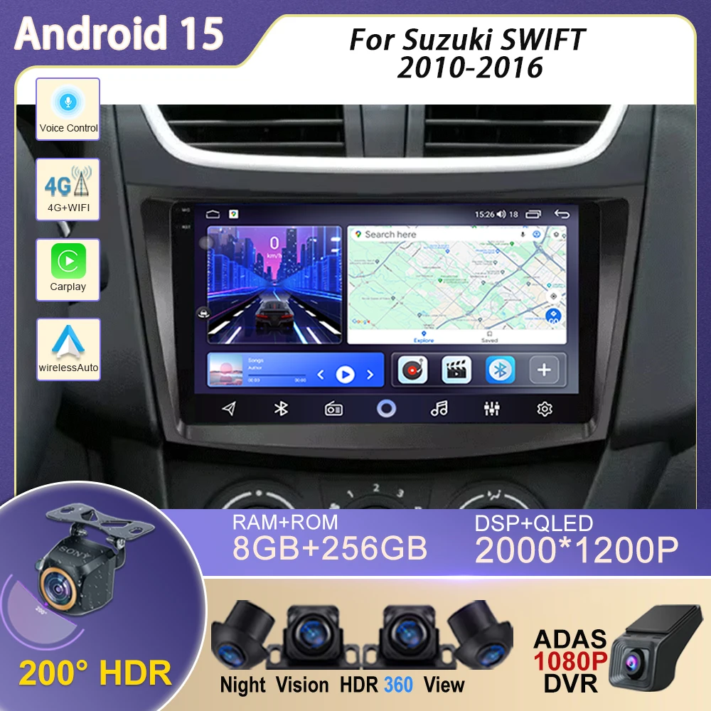 

Car Radio For Suzuki SWIFT 2010-2016 Navigation Player Multimedia Android Auto Carplay Touch Screen 2Din Stereo Head Unit Wifi