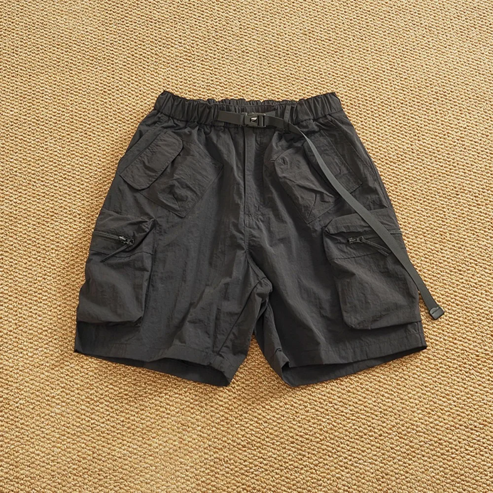 Workwear Casual Shorts, Men's Summer Multi-pocket Quick-drying Loose Straight-leg Mid-length Pants