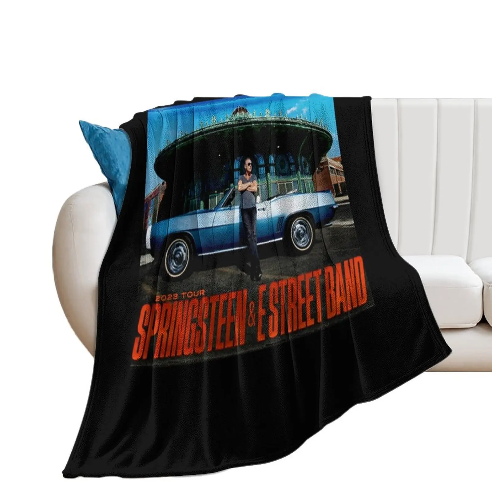 Springsteen Tour Band Street 2023 Bennet Throw Blanket valentine gift ideas Bed linens wednesday Extra Large Throw Blankets