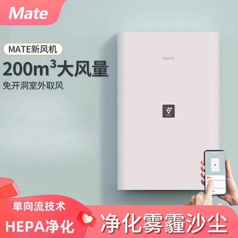 220V Mate Air Purifier New Ventilation System No Hole Installation Home Fresh Air Exchanger Remove Formaldehyde LYH