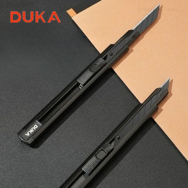 DUKA Utility Knife Box Cutter Retractable Carbon Steel Blades Pocket Knife with Auto-locking Handicraft Tool Multipurpose