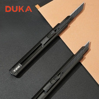DUKA Utility Knife Box Cutter Retractable Carbon Steel Blades Pocket Knife with Auto-locking Handicraft Tool Multipurpose
