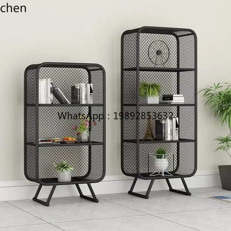 

living room shelf wrought iron mesh multi-layer storage frame bedroom bedside sofa floor bookshelf