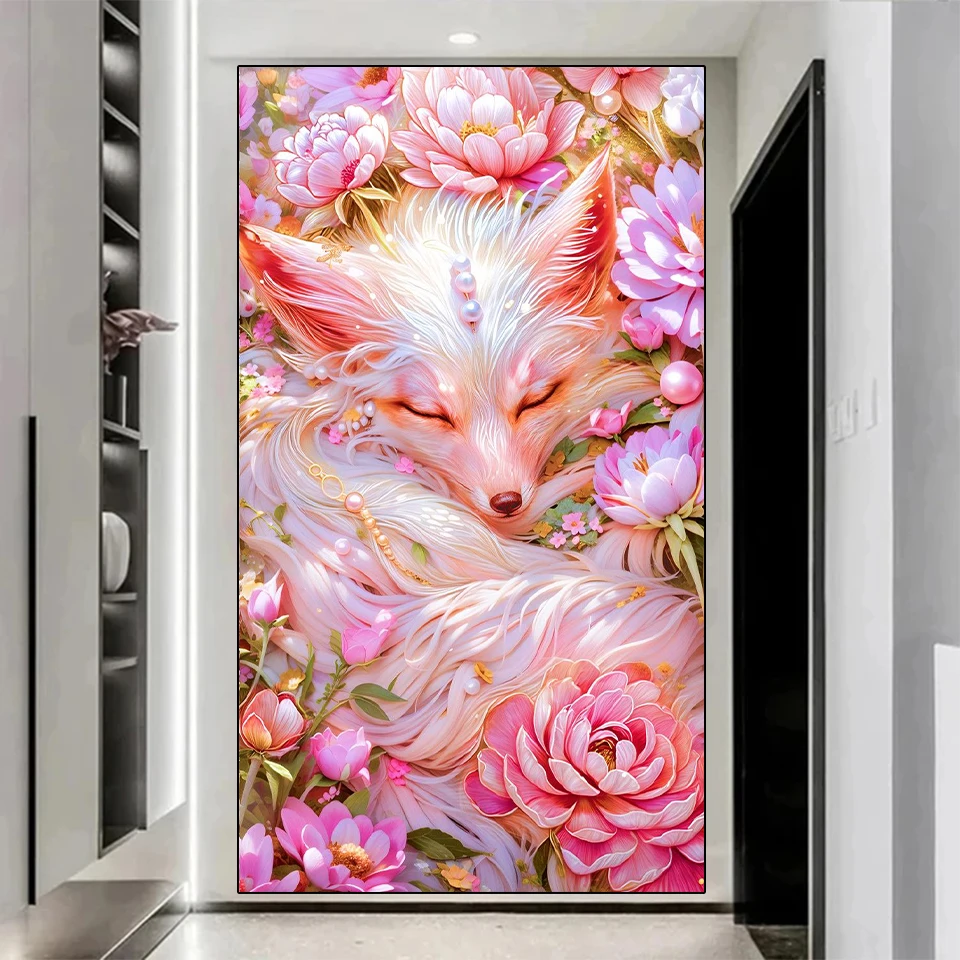 

New 5DDIY Diamond Painting Embroidery Dream Flower Fox Cat Bird Animal Rhinestone Cross Embroidery Set Home Decoration
