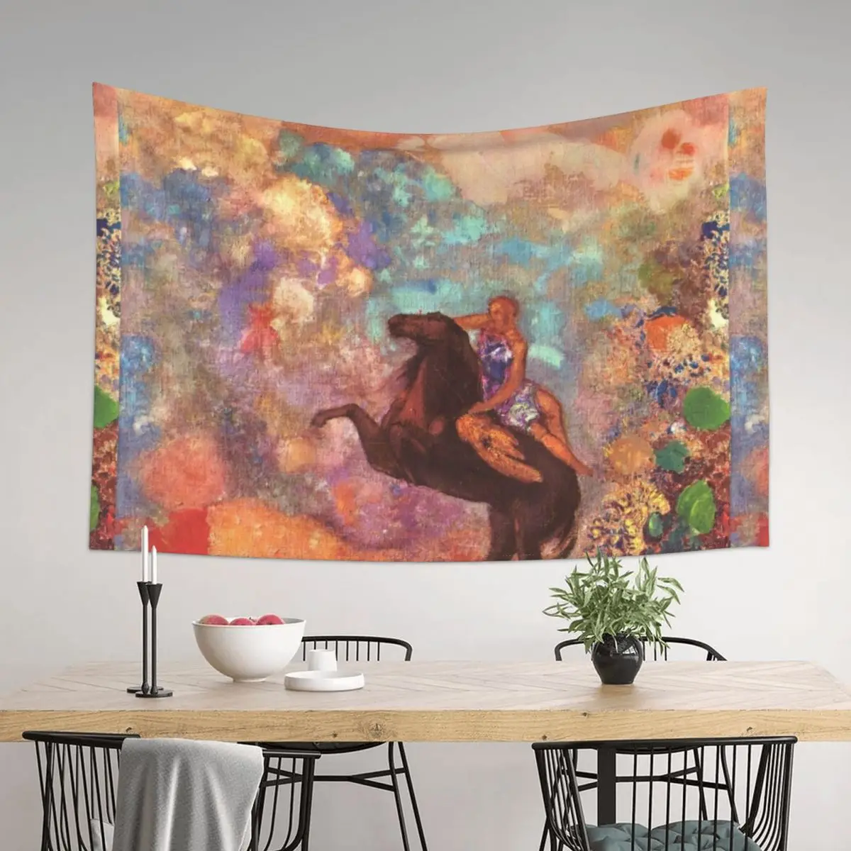 

HD The Muse on Pegasus, by Odilon RedonThe Muse on Pegasus (1900) High Definition Tapestry For Bedroom Wall Decorations Tapestry