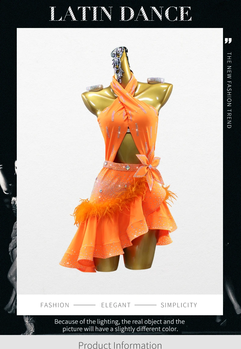 Damen Abendbühnenkostüm Lateinamerikanisches Tanzkleid Mädchen Party-Wettkampf-Rock Ballsaal Erwachsenen-Ballkleidung 2026 Sexy Damenanzug – Detail 2