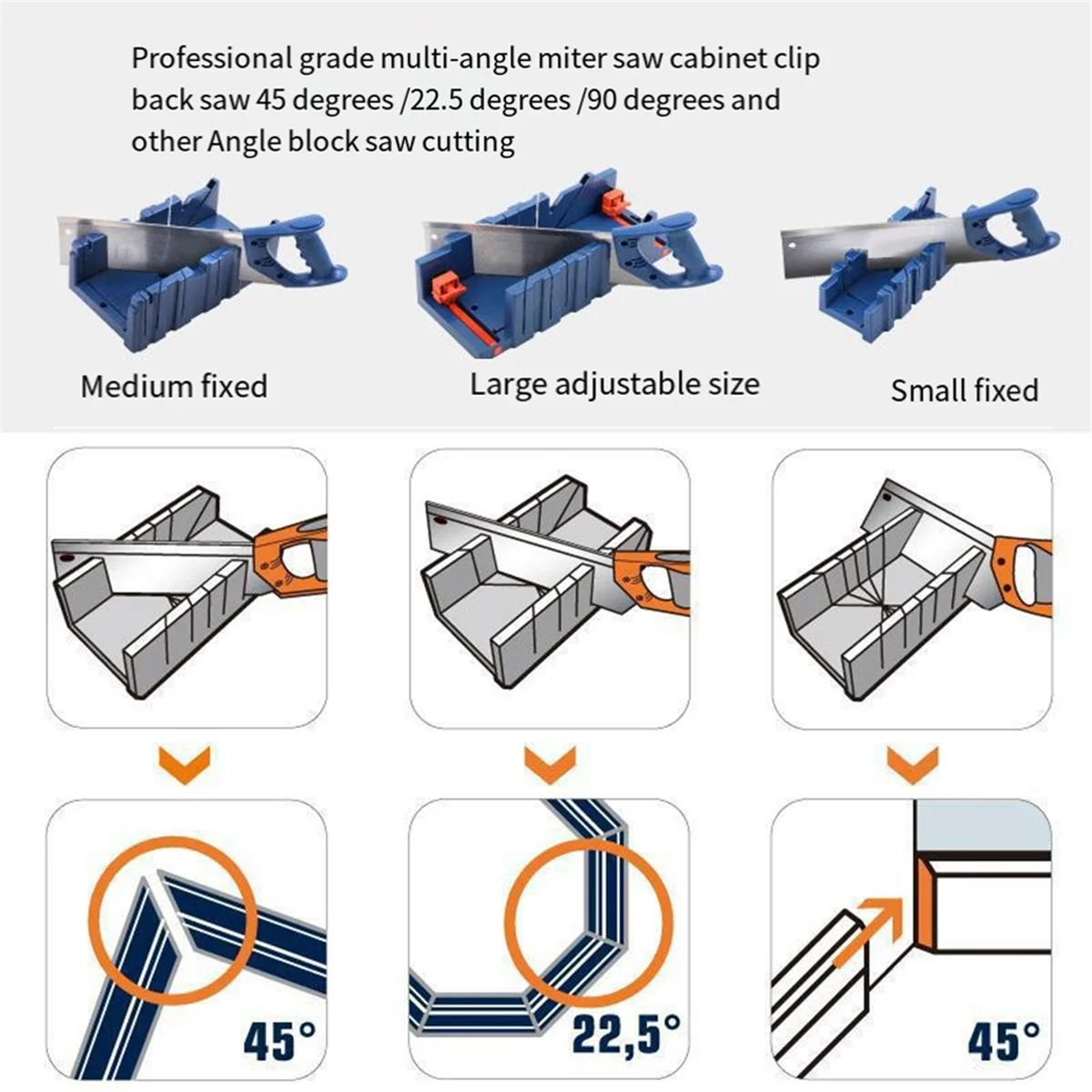 Miter Saw Cabinets Wood Cutting Clamping Miter Saw Box Wood Gypsum Oblique Angle Cutting Tool S M