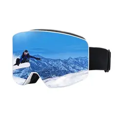 Gafas de esquí antivaho a prueba de viento para hombres y mujeres, equipo deportivo de montañismo, superficie de columna de Pc, nuevo