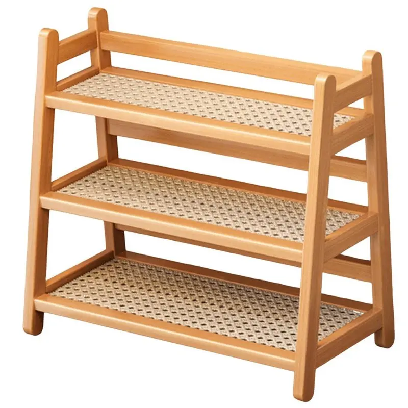 

ABKW-Seasoning Holder Coffee Syrup Organizer Rack 3 Tier Bamboo Multipurpose For Desktop Countertop Kitchen Vanity