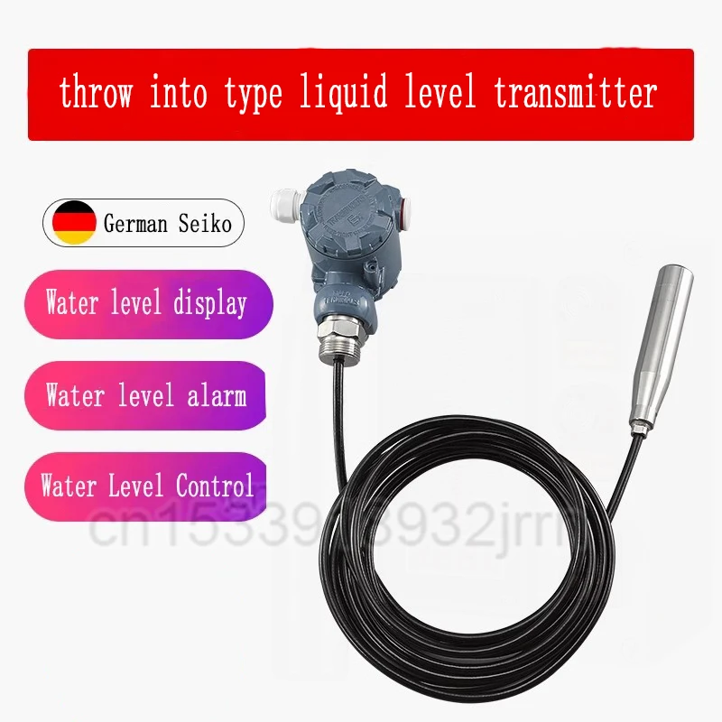 

Throw Into Type Liquid Level Transmitter Pressure Water Level Control Display Sensor Water TankWater Pressure Oil Pressure4-20MA