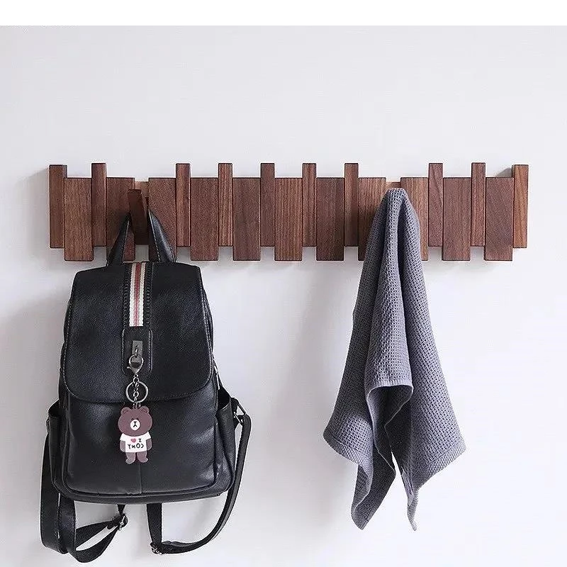 Simplicity Wooden Clothes Hook Solid Wood Wall Decoration Storage Shelf Modern Home Furnishings