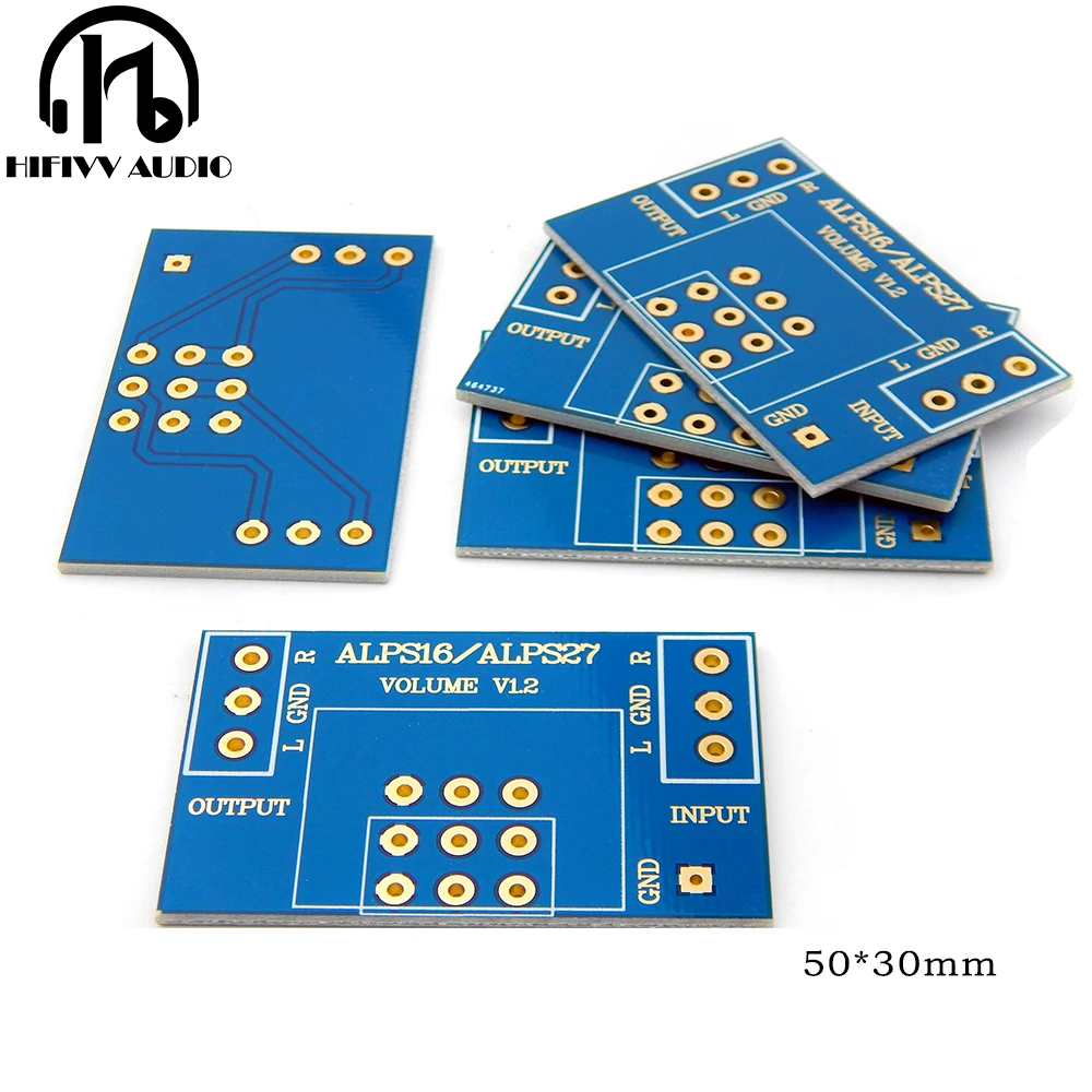 Panneau de commutation de potentiomètre de Volume Audio, 5 pièces, résistance Variable, carte PCB plaquée or des alpes 27, panneau PCB de blindage recto-verso