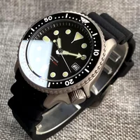 Titanium Diver NH35A Black Automatic 200M Men Watch Sapphire Glass 3.8 o'clock Date Rubber Black Ceramic Bezel photo 3