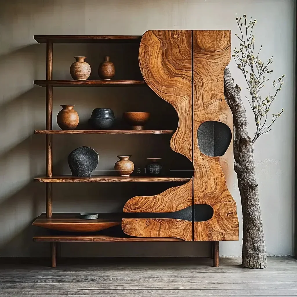 Wabi Sandy Wind Solid Wood Cabinet Side Cabinet Restaurant Storage Cabinet