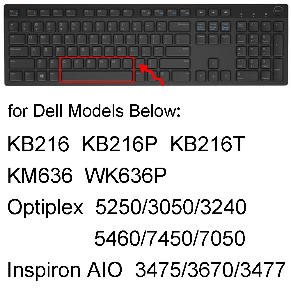 Keyboard Cover for Dell KB216 KM636 KB216P Optiplex 7050 7450 Inspiron AIO 3475 3670 3477 All in One PC Skin Desktop Computer